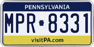 PA license plate MPR8331