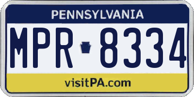 PA license plate MPR8334