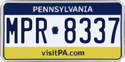 PA license plate MPR8337