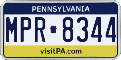 PA license plate MPR8344
