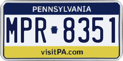PA license plate MPR8351
