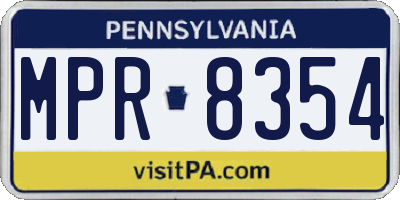 PA license plate MPR8354