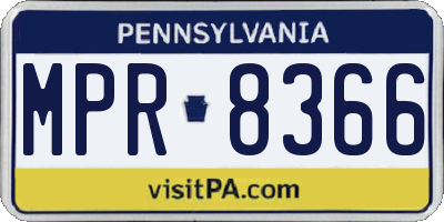 PA license plate MPR8366
