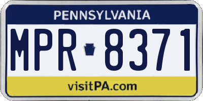 PA license plate MPR8371