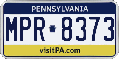PA license plate MPR8373
