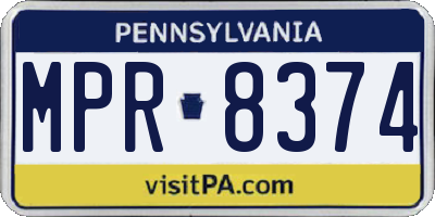 PA license plate MPR8374