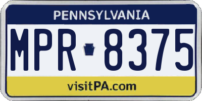 PA license plate MPR8375