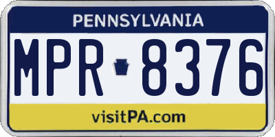 PA license plate MPR8376