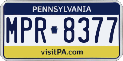 PA license plate MPR8377