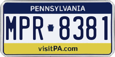 PA license plate MPR8381