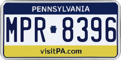 PA license plate MPR8396