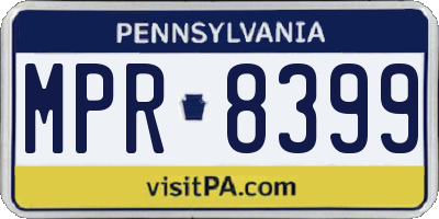 PA license plate MPR8399