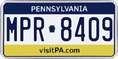 PA license plate MPR8409