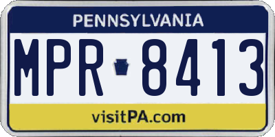 PA license plate MPR8413