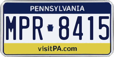 PA license plate MPR8415