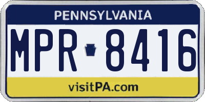PA license plate MPR8416