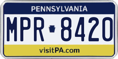 PA license plate MPR8420
