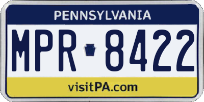 PA license plate MPR8422