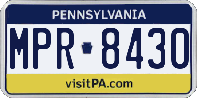 PA license plate MPR8430