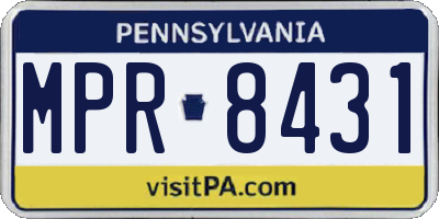 PA license plate MPR8431