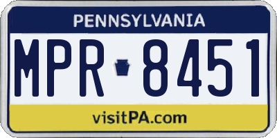 PA license plate MPR8451