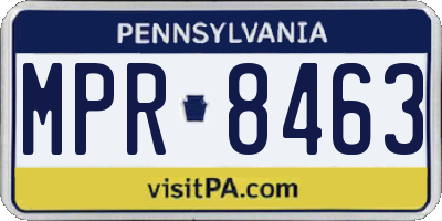 PA license plate MPR8463