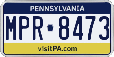 PA license plate MPR8473