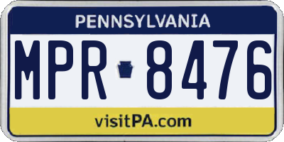 PA license plate MPR8476