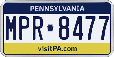PA license plate MPR8477