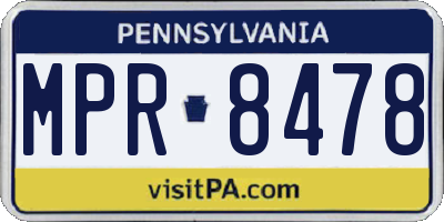 PA license plate MPR8478