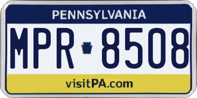 PA license plate MPR8508