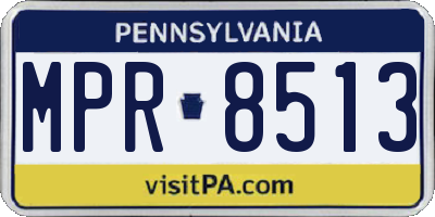 PA license plate MPR8513