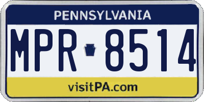 PA license plate MPR8514