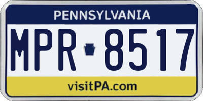 PA license plate MPR8517