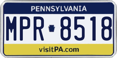 PA license plate MPR8518