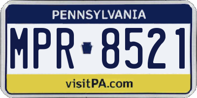 PA license plate MPR8521
