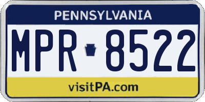 PA license plate MPR8522