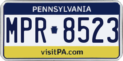 PA license plate MPR8523