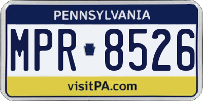 PA license plate MPR8526