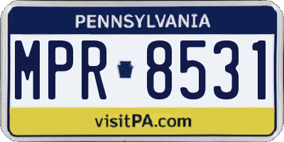 PA license plate MPR8531