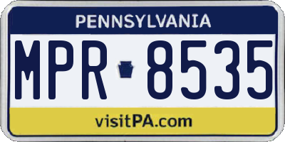 PA license plate MPR8535