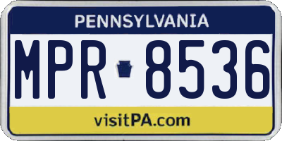 PA license plate MPR8536