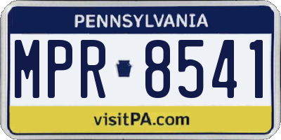 PA license plate MPR8541