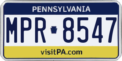 PA license plate MPR8547