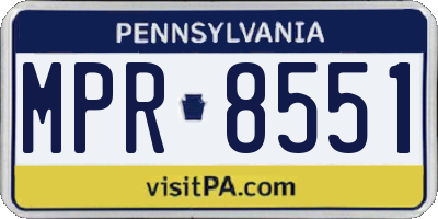 PA license plate MPR8551