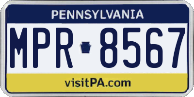 PA license plate MPR8567