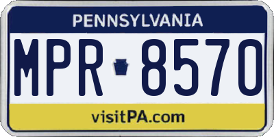 PA license plate MPR8570