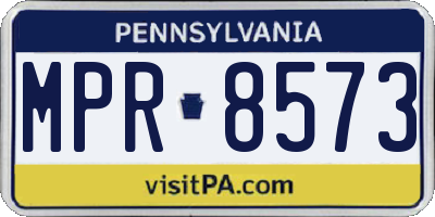 PA license plate MPR8573