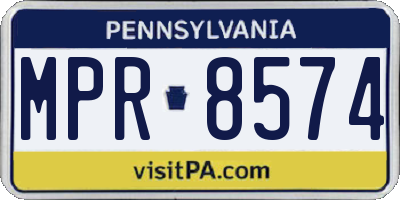 PA license plate MPR8574