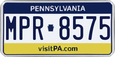 PA license plate MPR8575